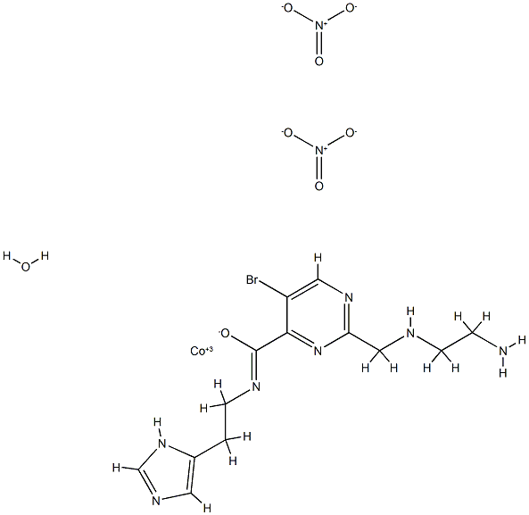 [2-[(2-아미노에틸아미노)메틸]-5-브로모-피리미딘-4-카르보닐]-[2-(3H-4미다졸-3-일)에틸]아자니드,코발트(+XNUMX)양이온,이질산염,수화물 구조식 이미지