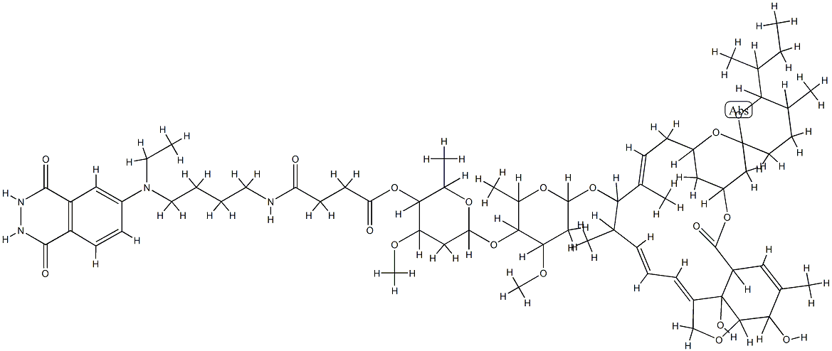 22,23-dihydroavermectin B(1a)-4''-(4-((4-(ethyl(1,2,3,4-tetrahydro-1,4-dioxo-6-phthalazinyl)amino)butyl)amino)-4-oxobutanoate) Structure