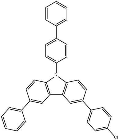 9-(biphenyl-4-yl)-3-(4-chloro
phenyl)-6-phenyl-9H-carbaz
ole Structure