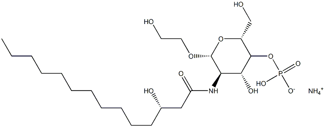 2-hydroxyethyl-2-deoxy-2-(3-hydroxytetradecanamido)glucopyranoside-4-phosphate Structure