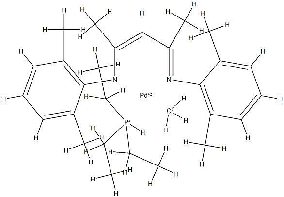 N,N'-[Bis(2,6-diMethylphenyl)-1,3-diMethyl-1,3-propanediylidene](Methyl) (triethylphosphine)palladiuM(II), Min. 97% Structure