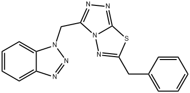 1-[(6-benzyl[1,2,4]triazolo[3,4-b][1,3,4]thiadiazol-3-yl)methyl]-1H-1,2,3-benzotriazole 구조식 이미지