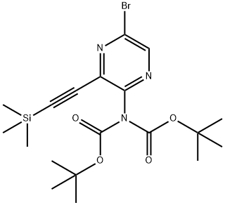 Imidodicarbonic acid, 2-[5-bromo-3-[2-(trimethylsilyl)ethynyl]-2-pyrazinyl]-, 1,3-bis(1,1-dimethylethyl) ester Structure