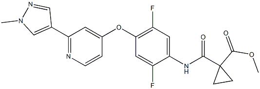 Cyclopropanecarboxylic acid,1-[[[2,5-difluoro-4-[[2-(1-Methyl-1H-pyrazol-4-yl)-4-pyridinyl]oxy]phenyl]aMino]carbonyl)-, Methyl ester Structure