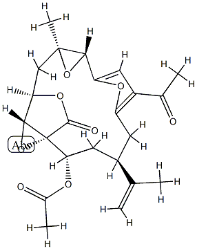 (1R,2S,4S,10R,12S,14R,15R)-7-Acetyl-2-acetyloxy-12-methyl-4-(1-methylethenyl)-11,16,18,19-tetraoxapentacyclo[12.2.2.16,9.01,15.010,12]nonadeca-6,8-diene-17-one 구조식 이미지