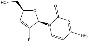 2',3'-dideoxy-2',3'-didehydro-2'-fluorocytidine 구조식 이미지