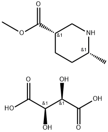 3-피페리딘카르복실산,6-메틸-,메틸에스테르,(3S,6R)-,(2R,3R)-2,3-디하이드록시부탄디오에이트(1:1) 구조식 이미지