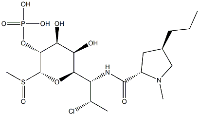 7-Chloro-1,6,7,8-tetradeoxy-6-[[[(2S,4R)-1-Methyl-4-propyl-2-pyrrolidinyl]carbonyl]aMino]-1-(Methylsulfinyl)-L-threo-α-D-galacto-octopyranose 2-(Dihydrogen Phosphate) 구조식 이미지