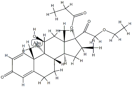 (11β,16β)-21-Ethoxy-9-fluoro-11-hydroxy-16-Methyl-17-(1-oxopropoxy)-pregna-1,4-diene-3,20-dione Structure