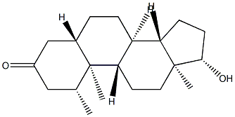 1β-Methyl-17β-hydroxy-5α-androstane-3-one Structure