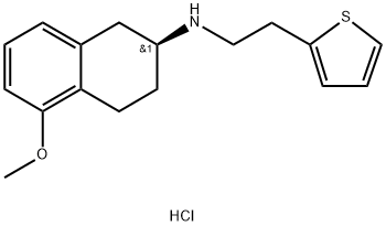 N-[(2S)-1,2,3,4-Tetrahydro-5-methoxy-2-naphthalenyl]-2-thiopheneethanamine hydrochloride (1:1) 구조식 이미지