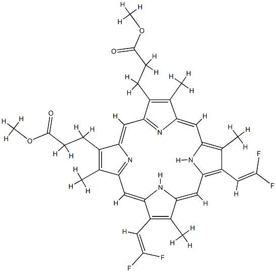 3(2),3(2),8(2),8(2)-tetrafluoroprotoporphyrin dimethyl ester 구조식 이미지