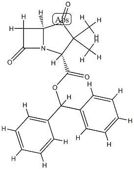 (2S,5R)-2β-[(Benzhydryloxy)carbonyl]-3,3-dimethyl-7-oxo-4-thia-1-azabicyclo[3.2.0]heptane4-oxide 구조식 이미지