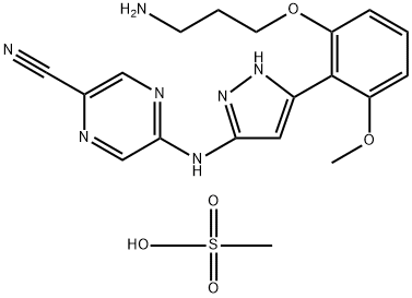 Prexasertib Mesylate Hydrate Structure