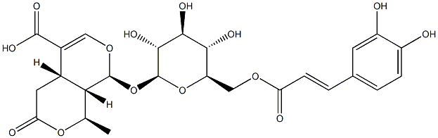 (1R)-8β-[6-O-[(E)-3-(3,4-Dihydroxyphenyl)-1-oxo-2-propenyl]-β-D-glucopyranosyloxy]-4,4aβ,8,8aβ-tetrahydro-1β-methyl-3-oxo-1H,3H-pyrano[3,4-c]pyran-5-carboxylic acid Structure