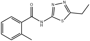 N-(5-ethyl-1,3,4-thiadiazol-2-yl)-2-methylbenzamide 구조식 이미지