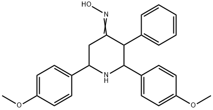 2,6-Bis(4-methoxyphenyl)-3-phenyl-4-piperidinamine oxime Structure
