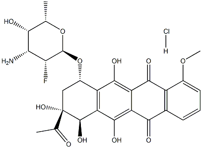 7-O-(3-amino-2,3,6-trideoxy-2-fluorotalopyranosyl)daunomycinone 구조식 이미지