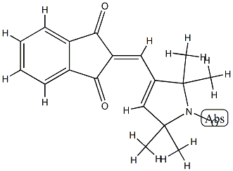 2-((1-oxyl-2,2,5,5-tetramethyl-3-pyrrolin-3-yl)methenyl)indane-1,3-dione 구조식 이미지