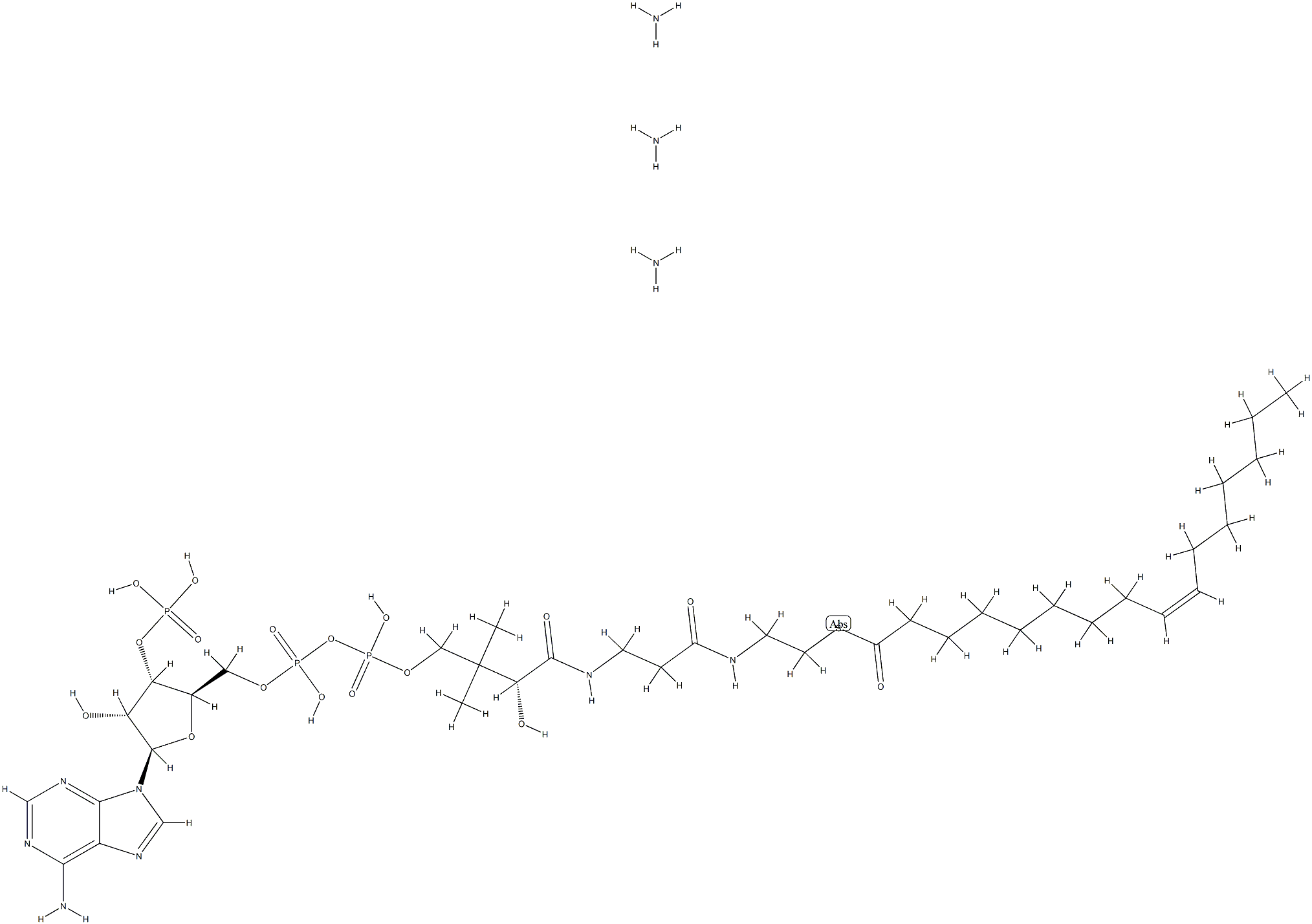 palMitoleoyl CoenzyMe A (aMMoniuM salt) Structure