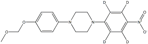 1-(4-O-Methoxymethyl-4-hydroxyphenyl)-4-(4-nitrophenyl)piperazine-d4 Structure