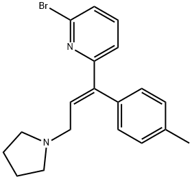 (E)–2–브롬–6–(3–(피롤알킬–1–염기)–1–메틸페닐알릴)피리딘 구조식 이미지