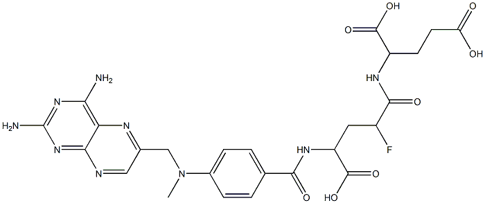 N-(N-(4-deoxy-4-amino-10-methylpteroyl)-4-fluoroglutamyl)-gamma-glutamate Structure
