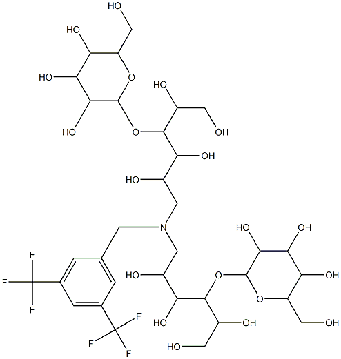 N,N-dilactitol-3,5-bis(trifluoromethyl)benzylamine 구조식 이미지