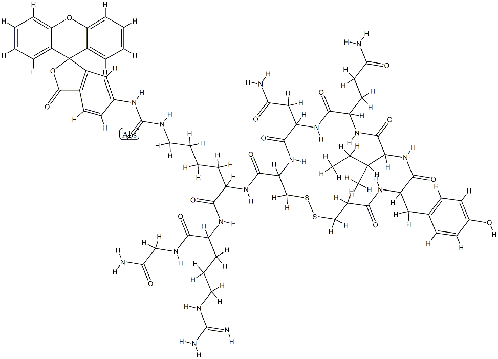 바소토신,1-데아미노-Lys(7)-(플루오레세인)-Arg(8)- 구조식 이미지