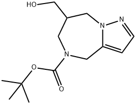 7-Hydroxymethyl-7,8-Dihydro-4H,6H-1,5,8A-Triaza-Azulene-5-Carboxylic Acid Tert-Butyl Ester(WX140192) 구조식 이미지
