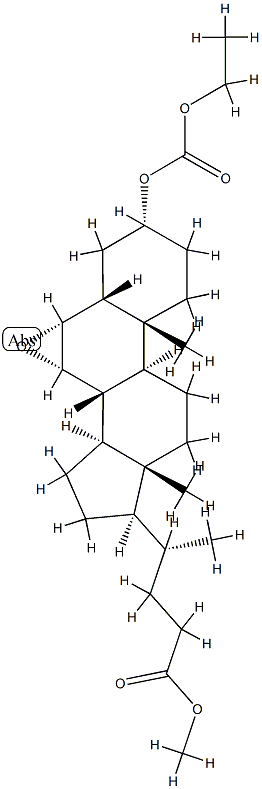 (3α,5β,6α,7α)-6,7-Epoxy-3-[(ethoxycarbonyl)oxy]cholan-24-oic Acid Methyl Ester Structure