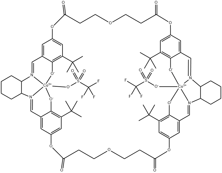 Cyclic-Oligo Bis[(1S,2S)-(-)-1,2-cyclohexanediaMino-N,N'-bis(3,3'-di-t-butylsalicylidene) cobalt(III)triflate]-5,5'-bis(2-carboxyethyl)ether Structure