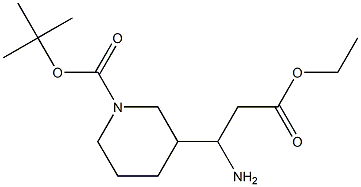 tert-butyl 3-(1-amino-3-ethoxy-3-oxopropyl)piperidine-1- 구조식 이미지