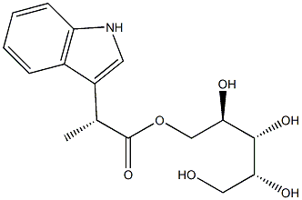(S)-α-메틸-1H-인돌-3-아세트산1-데옥시-D-아라비니톨-1-일에스테르 구조식 이미지
