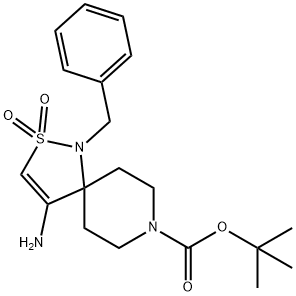 tert-Butyl 4-amino-1-benzyl-2,2--dioxothia-1,8-diazaspiro[4.5]dec-3-ene-8-carboxylate Structure