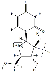1-2-D-Arabinofuranosyluracil-2-C-methyl-d3, 13C Structure