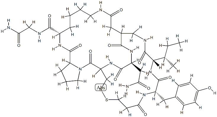 옥시토신,Mpa(1)-사이클로(Glu(4)-Lys(8))- 구조식 이미지