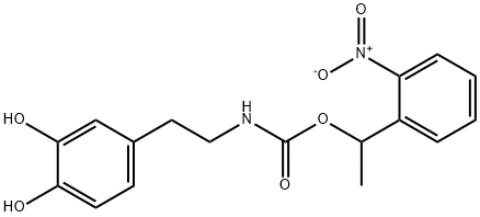 (N)-1-(2-Nitrophenyl)ethylcarboxy-3,4-dihydroxyphenethylamine 구조식 이미지