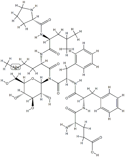 물질P(6-11),N(1,6)(베타-글루코피라노실)Glu(5)-Pro(9)- 구조식 이미지