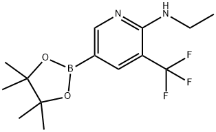 N-ethyl-5-(4,4,5,5-tetraMethyl-1,3,2-dioxaborolan-2-yl)-3-(trifluoroMethyl)pyridin-2-aMine 구조식 이미지
