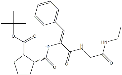 tert-부틸옥시카르보닐-프롤릴-디히드로페닐알라닐-글리실-에틸아미드 구조식 이미지