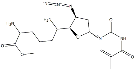 L-Lysine, 5'-ester with3'-azido-3'-deoxythymidine (9CI) 구조식 이미지