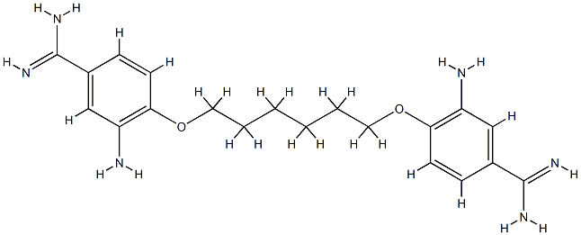 3-amino-4-[6-(2-amino-4-carbamimidoyl-phenoxy)hexoxy]benzenecarboximid amide 구조식 이미지