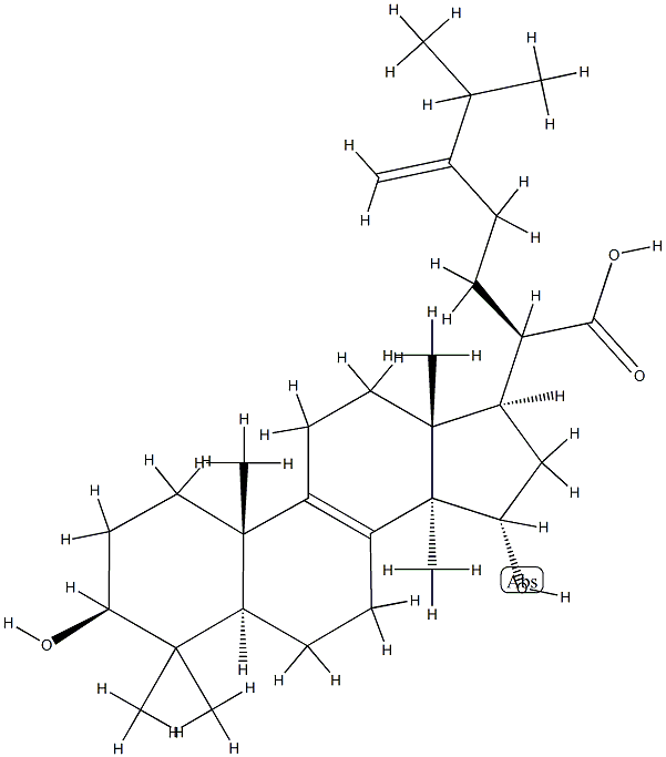 3β,15α-Dihydroxy-24-methylene-5α-lanosta-8-ene-21-oic acid Structure