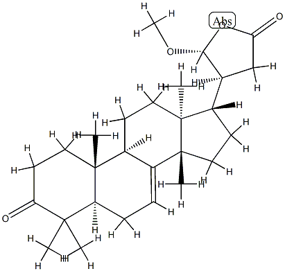 3-Oxo-21alpha-methoxy-24,25,26,27-tetranortirucall-7-ene-23(21)-lactone 구조식 이미지