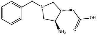 3S,4R-(1-Benzyl-4-amino-pyrrolidin-3-yl)-acetic acid 구조식 이미지