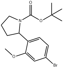 tert-butyl 2-(4-bromo-2-methoxyphenyl)pyrrolidine-1-carboxylate Structure