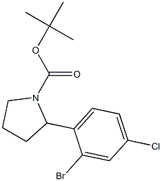 tert-butyl 2-(2-bromo-4-chlorophenyl)pyrrolidine-1-carboxylate 구조식 이미지