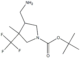4-Aminomethyl-3-methyl-3-trifluoromethyl-pyrrolidine-1-carboxylic acid tert-butyl ester 구조식 이미지