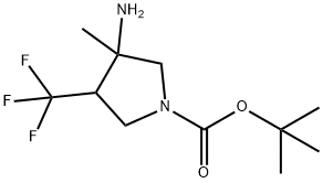 3-Amino-3-methyl-4-trifluoromethyl-pyrrolidine-1-carboxylic acid tert-butyl ester Structure